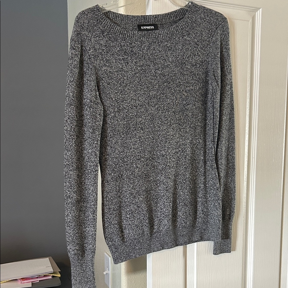 Express Women's Charcoal Crew Neck Sweater